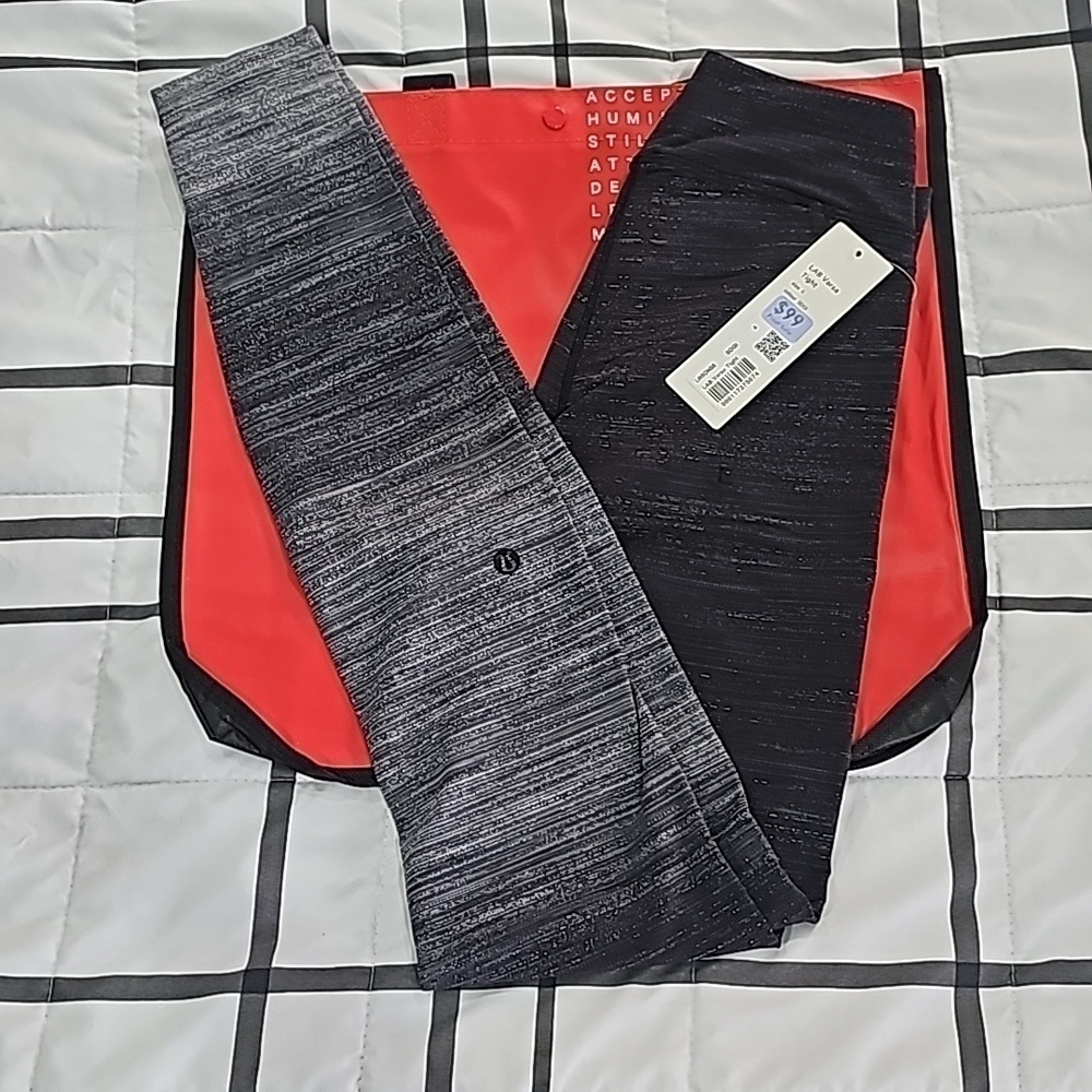 * NWT Lululemon Varsa Tight 28" lab  Aurora Glow Jacquard Black Obsidia  Size 4